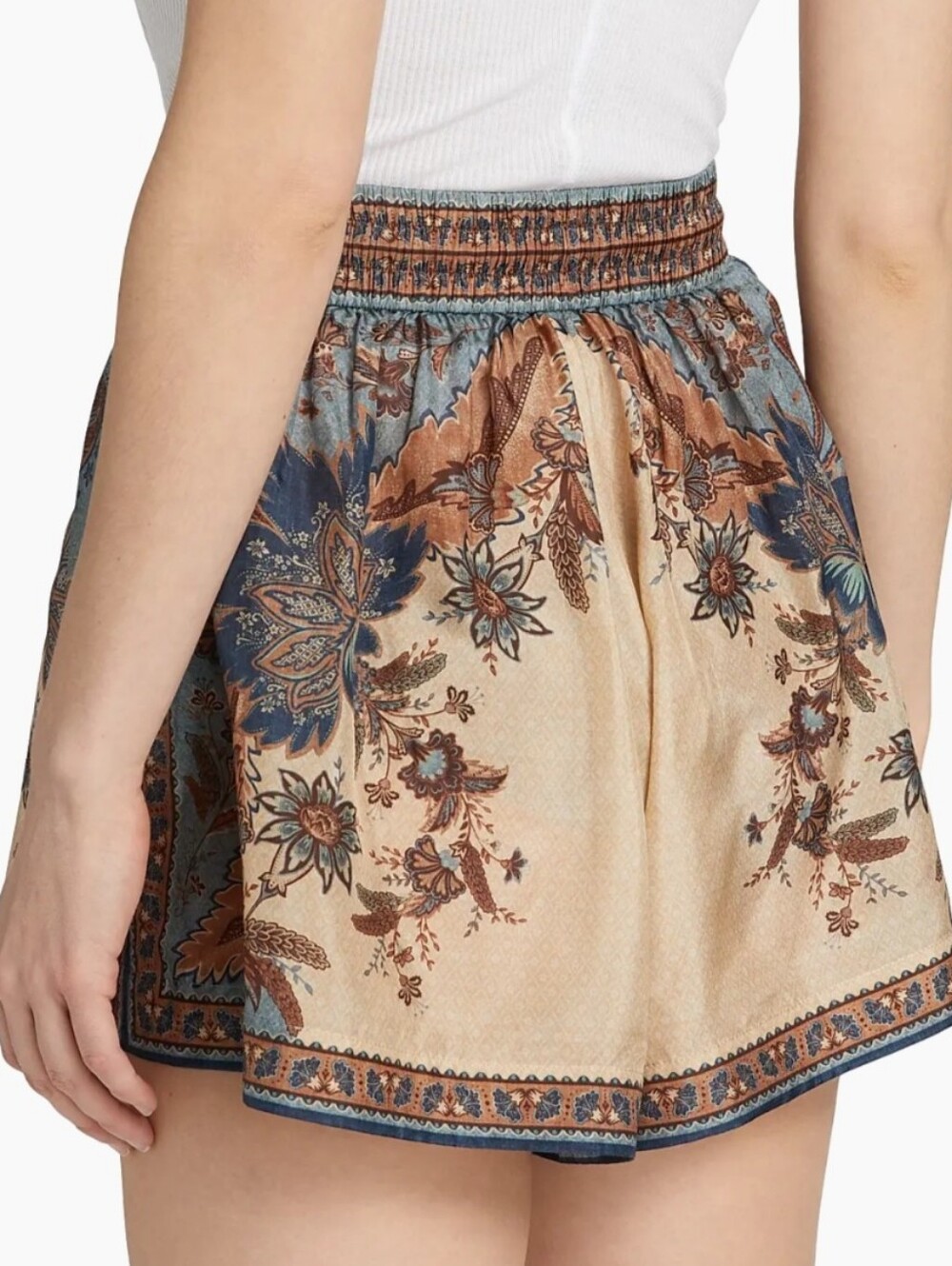 Ascension Relaxed Short in Blue & Cream Indienne Floral - Picture 3 of 5